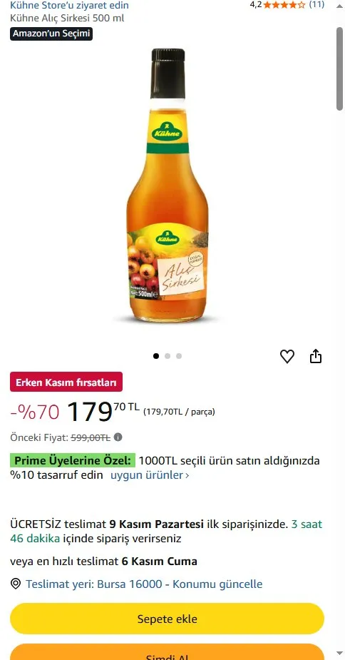 Kühne Alıç Sirkesi 500 ml