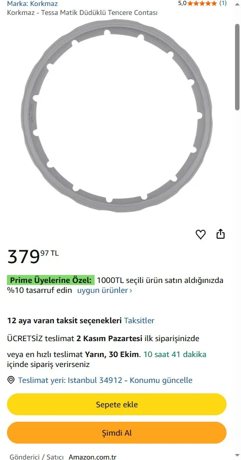 Korkmaz - Tessa Matik Düdüklü Tencere Contası