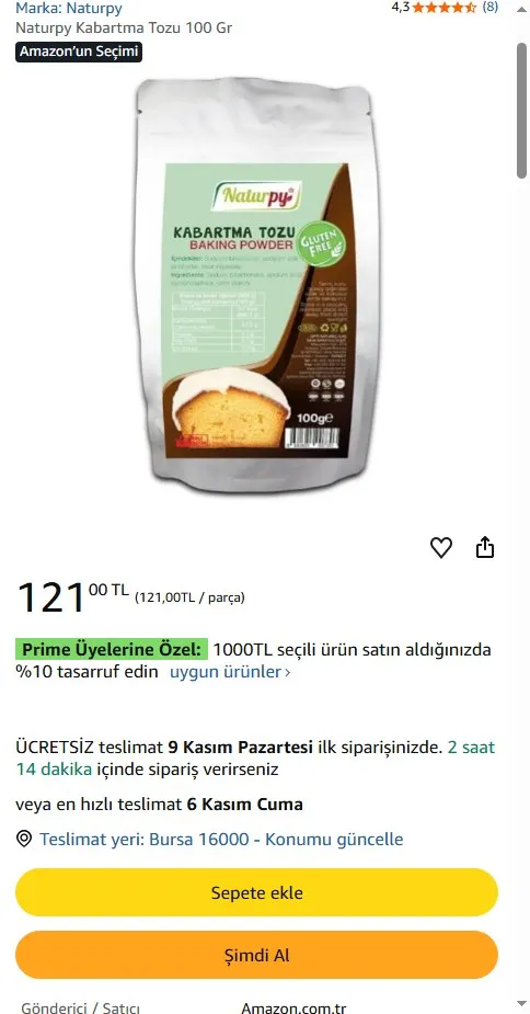 Naturpy Kabartma Tozu 100 Gr