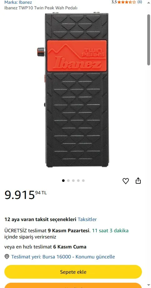 Ibanez TWP10 Twin Peak Wah Pedalı