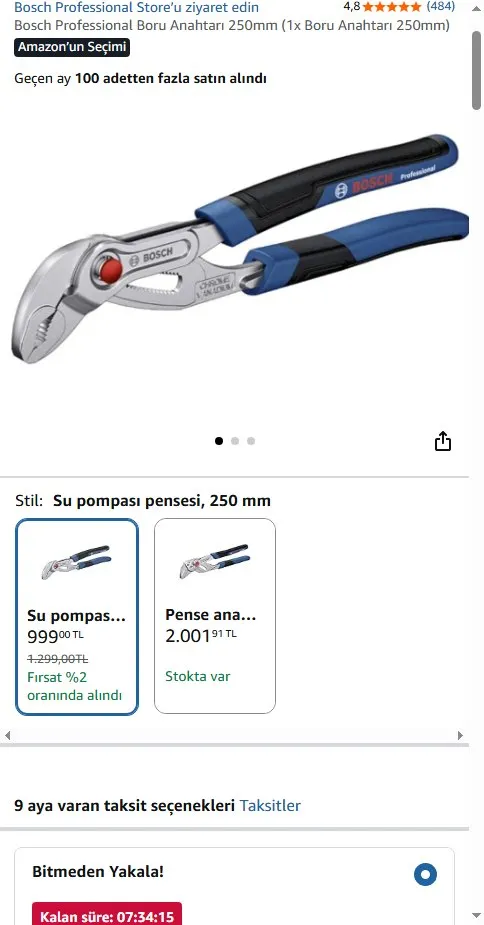 Bosch Professional Boru Anahtarı 250mm (1x Boru Anahtarı 250mm)
