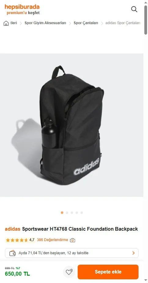 adidas Sportswear HT4768 Classic Foundation Backpack