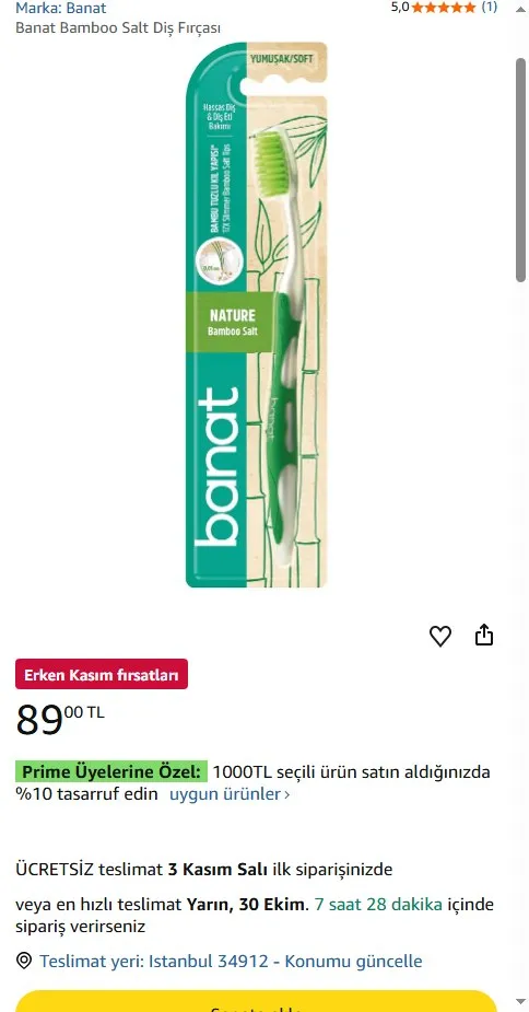 Banat Bamboo Salt Diş Fırçası