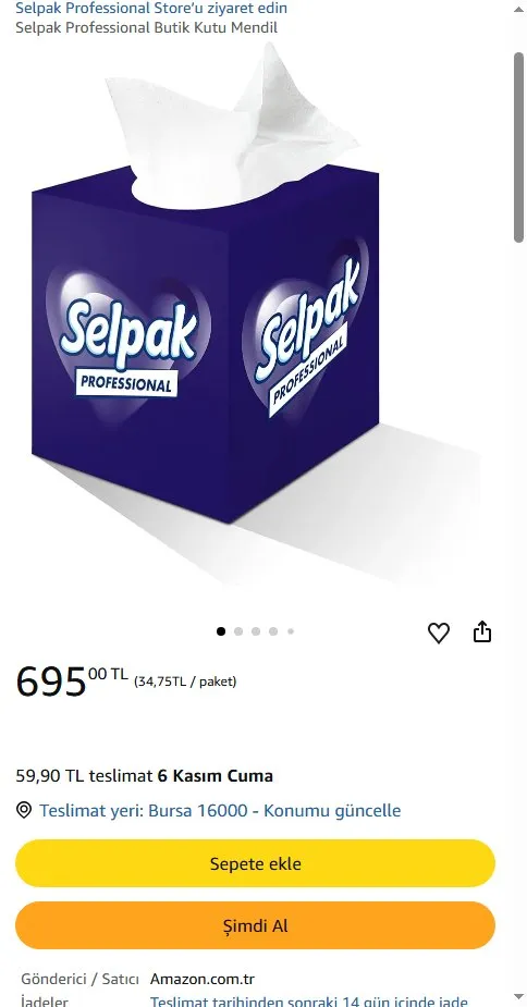 Selpak Professional Butik Kutu Mendil