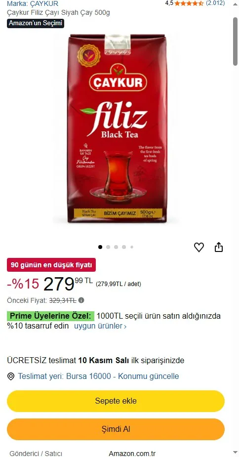 Çaykur Filiz Çayı Siyah Çay 500g