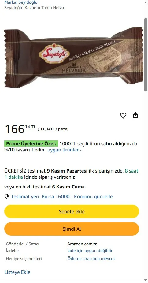 Seyidoğlu Kakaolu Tahin Helva
