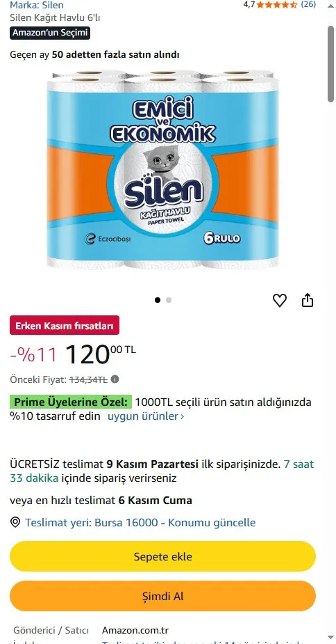Silen Kağıt Havlu 6'lı