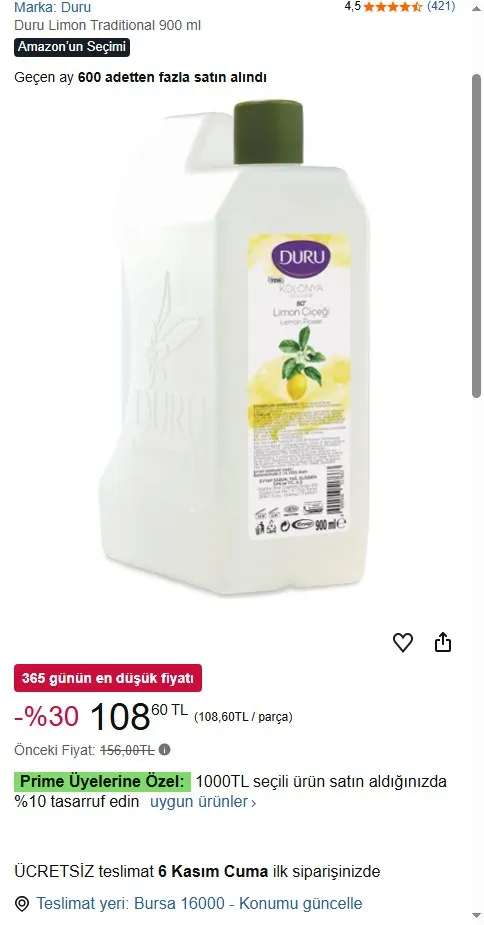 Duru Limon Traditional 900 ml