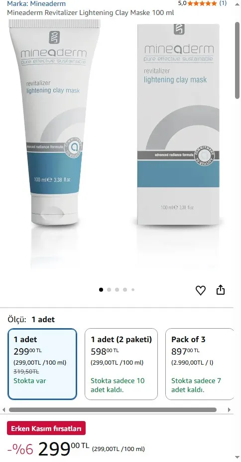 Mineaderm Revitalizer Lightening Clay Maske 100 ml