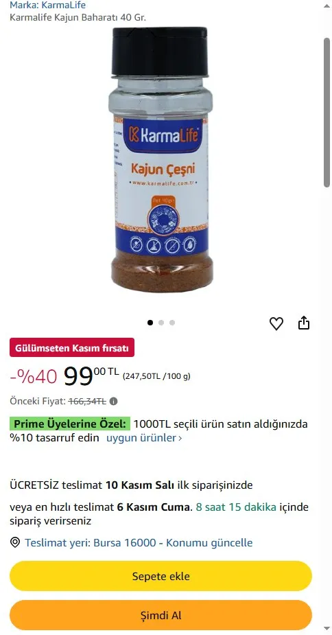 Karmalife Kajun Baharatı 40 Gr.