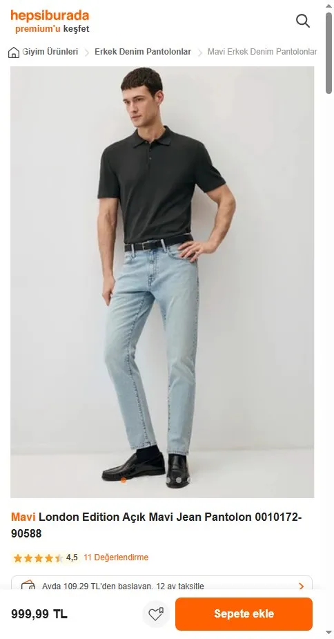Mavi London Edition Açık Mavi Jean Pantolon 0010172-90588