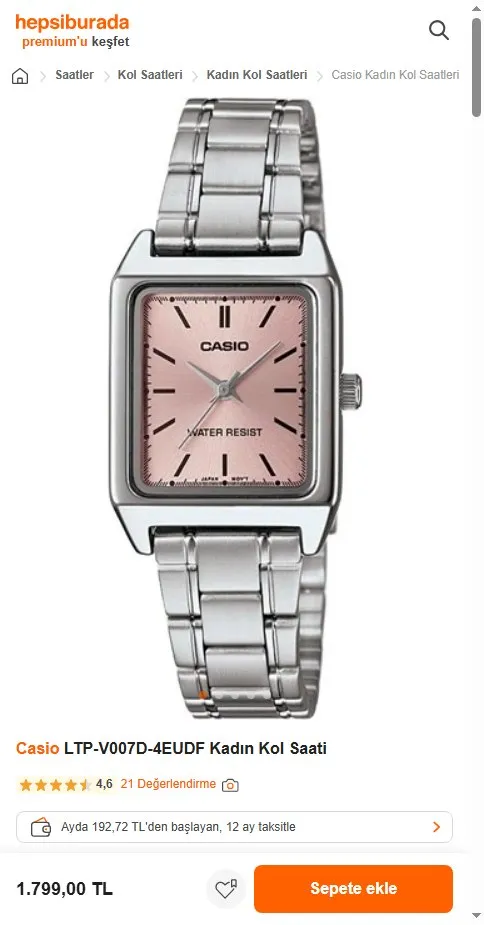 Casio LTP-V007D-4EUDF Kadın Kol Saati
