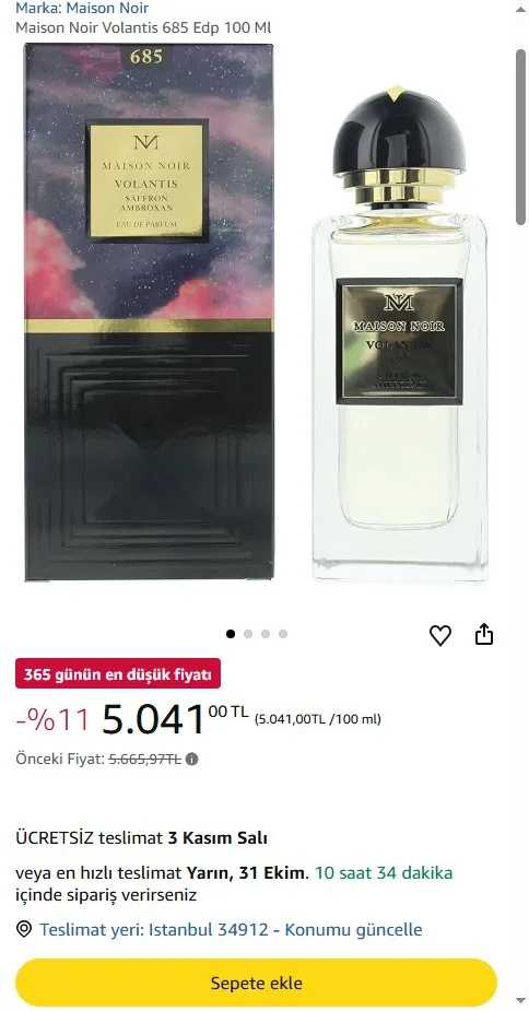 Maison Noir Volantis 685 Edp 100 Ml