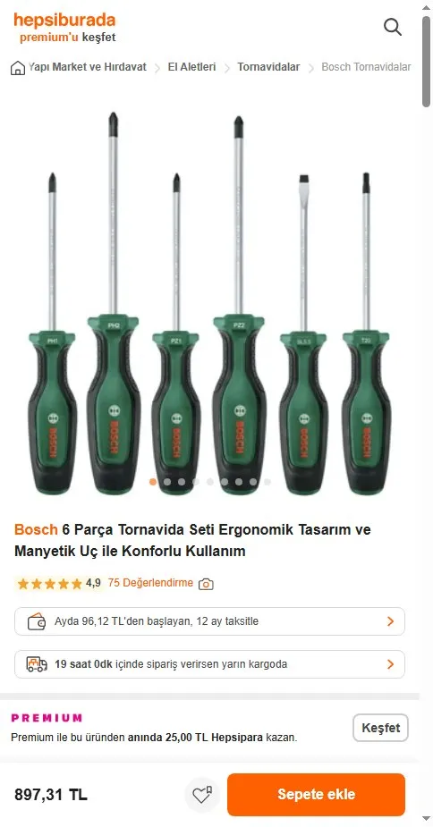 Bosch 6 Parça Tornavida Seti Ergonomik Tasarım ve Manyetik Uç ile Konforlu Kullanım