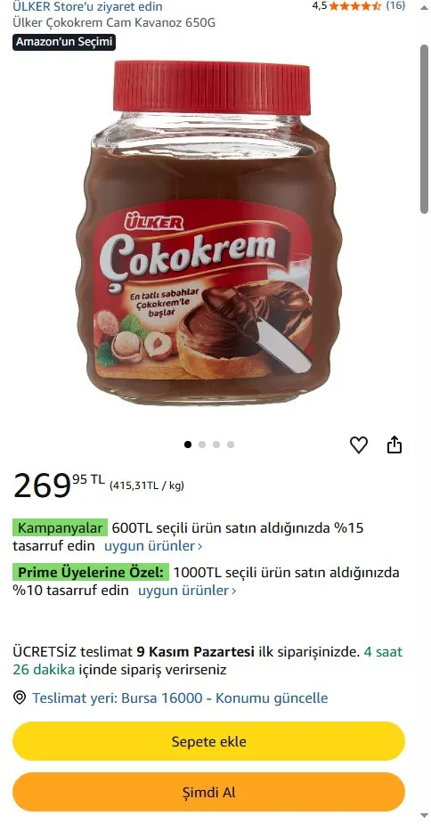 Ülker Çokokrem Cam Kavanoz 650G