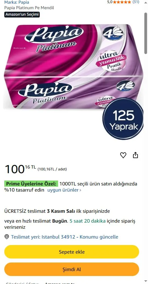 Papia Platinum Pe Mendil