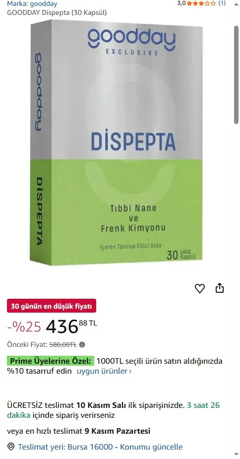 GOODDAY Dispepta (30 Kapsül)