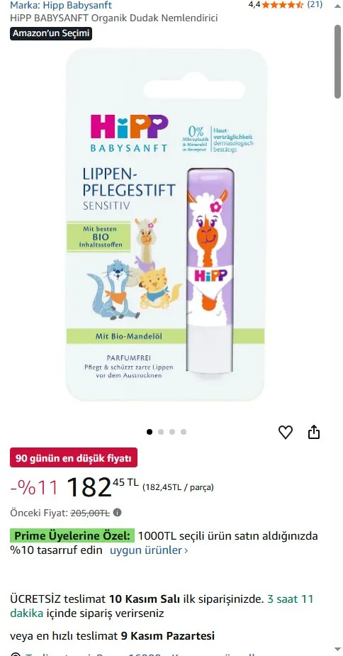 HiPP BABYSANFT Organik Dudak Nemlendirici
