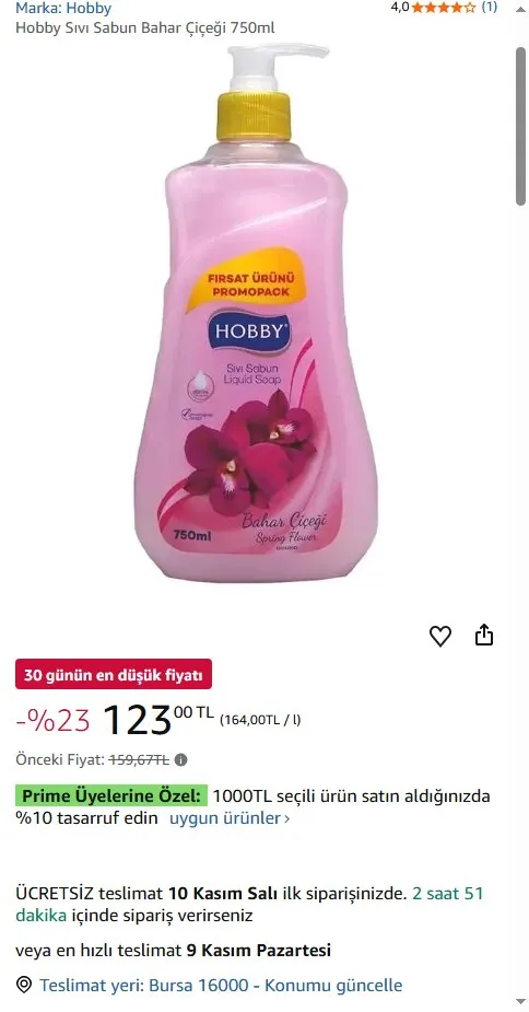 Hobby Sıvı Sabun Bahar Çiçeği 750ml