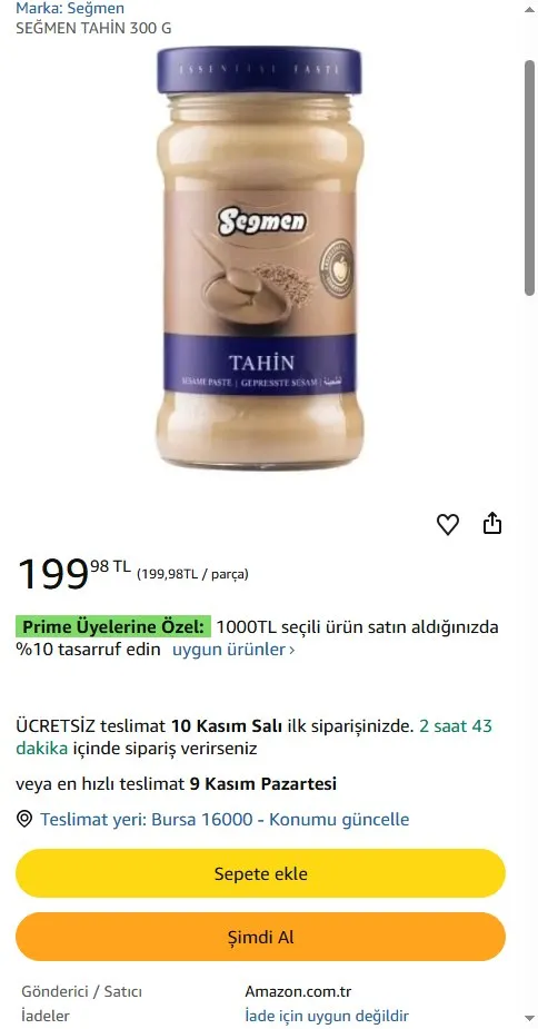 SEĞMEN TAHİN 300 G