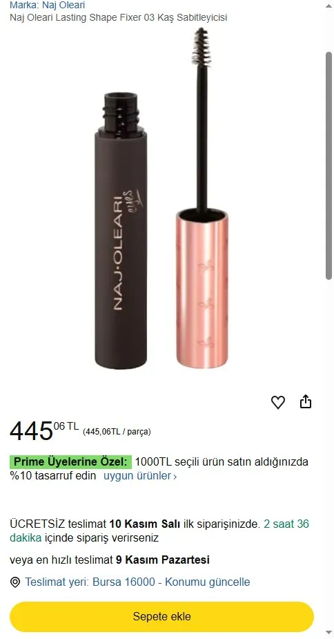 Naj Oleari Lasting Shape Fixer 03 Kaş Sabitleyicisi