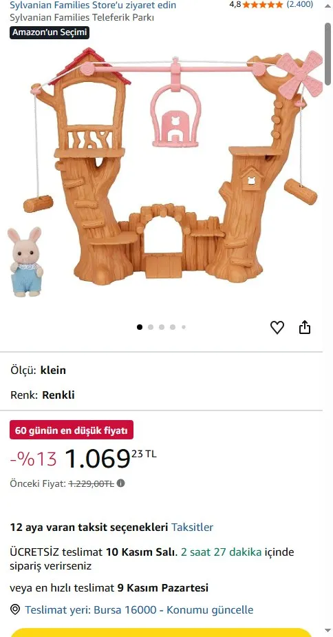 Sylvanian Families Teleferik Parkı