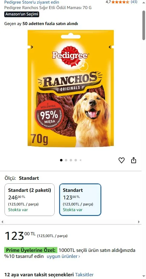 Pedigree Ranchos Sığır Etli Ödül Maması 70 G