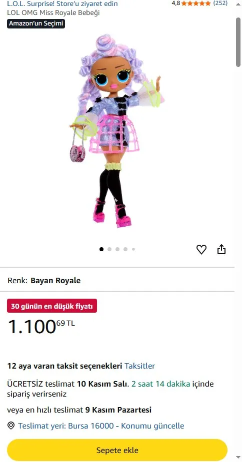 LOL OMG Miss Royale Bebeği