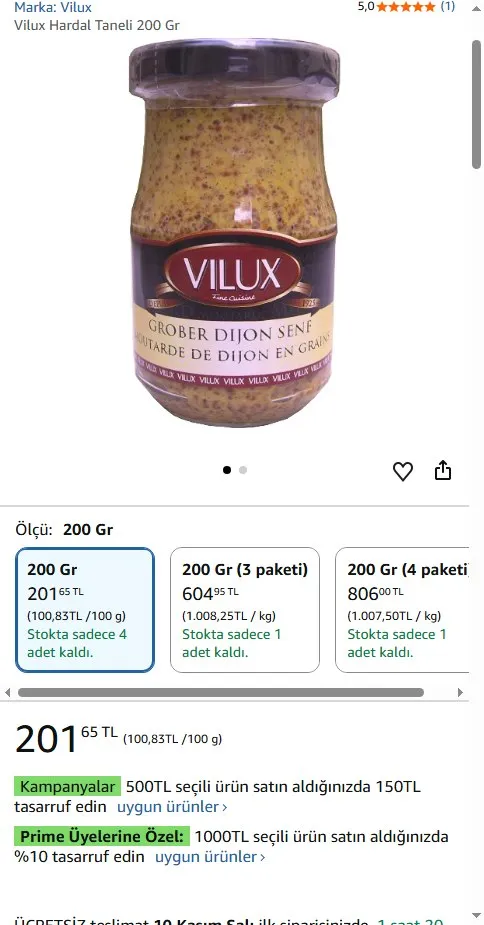Vilux Hardal Taneli 200 Gr