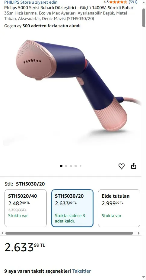 Philips 5000 Serisi Buharlı Düzleştirici - Güçlü 1400W, Sürekli Buhar