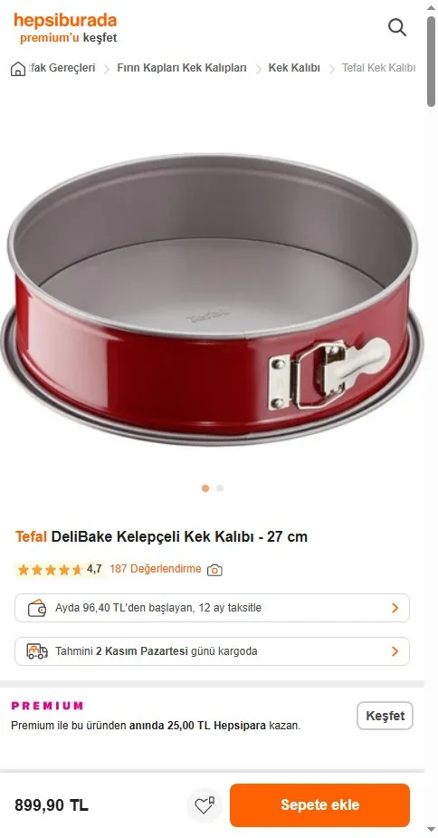 Tefal DeliBake Kelepçeli Kek Kalıbı - 27 cm