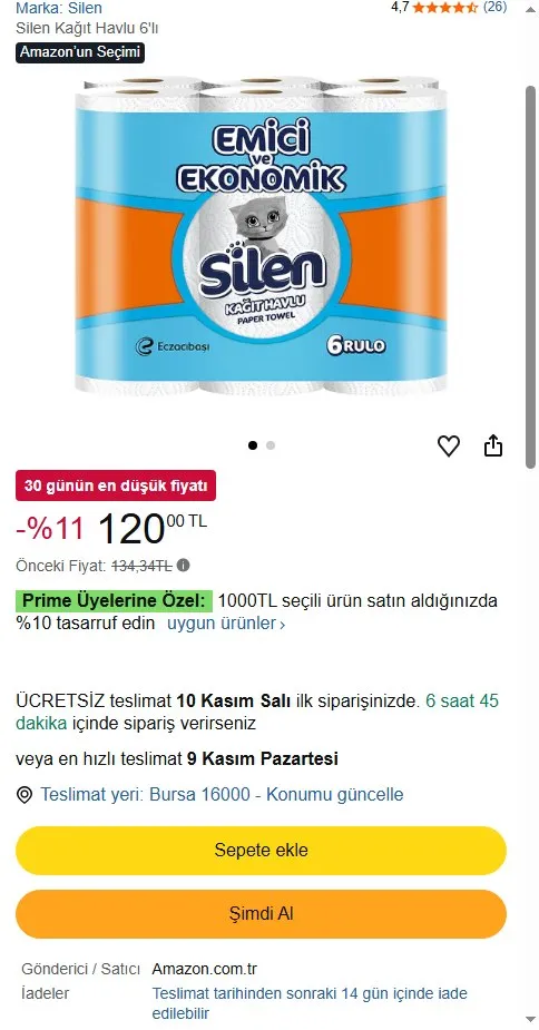 Silen Kağıt Havlu 6'lı