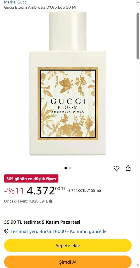 Gucci Bloom Ambrosia D'Oro Edp 50 Ml