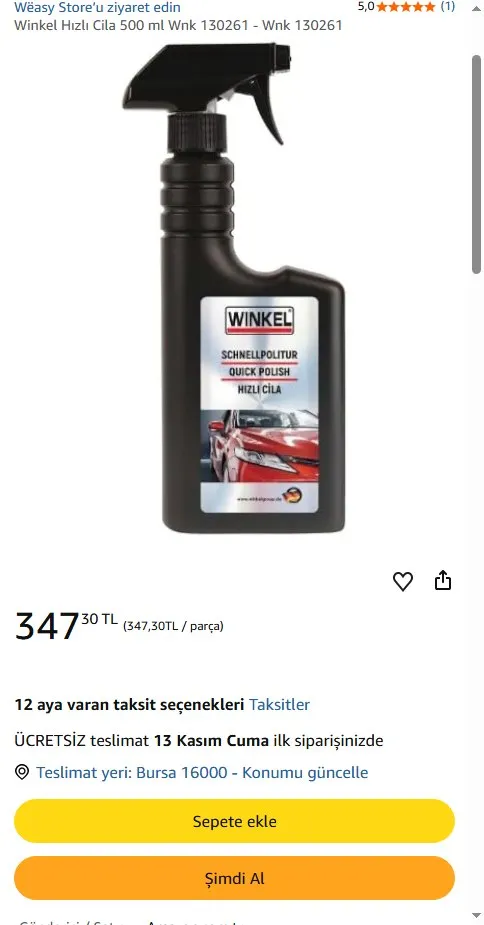Winkel Hızlı Cila 500 ml Wnk 130261 - Wnk 130261