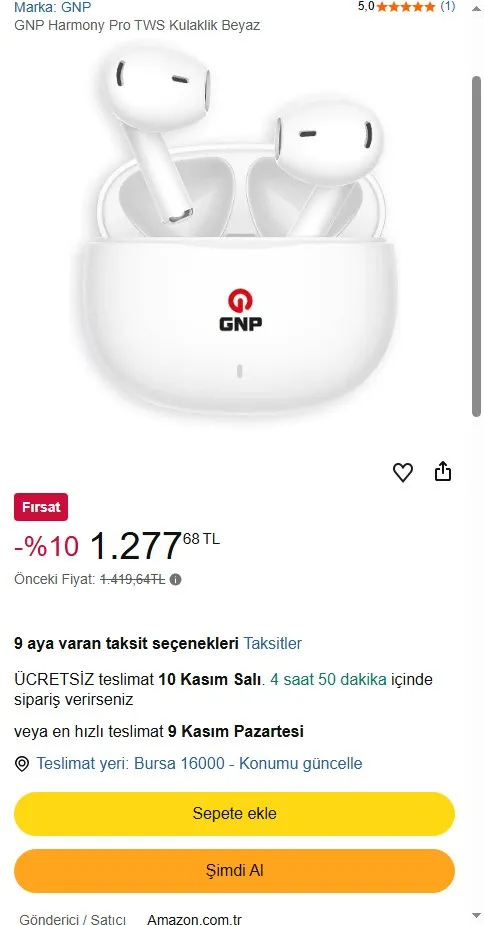 GNP Harmony Pro TWS Kulaklik Beyaz