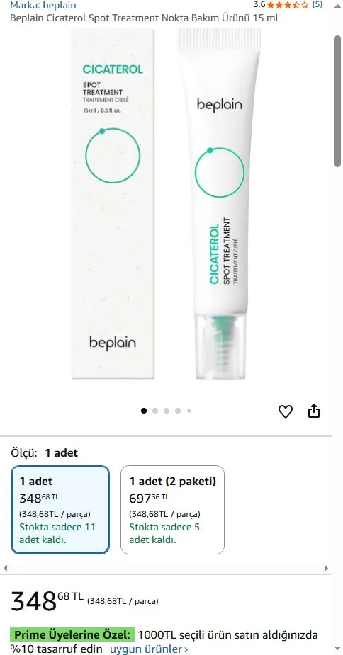 Beplain Cicaterol Spot Treatment Nokta Bakım Ürünü 15 ml