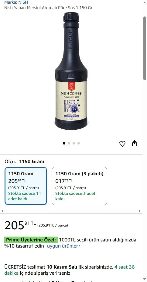 Nish Yaban Mersini Aromalı Püre Sos 1.150 Gr