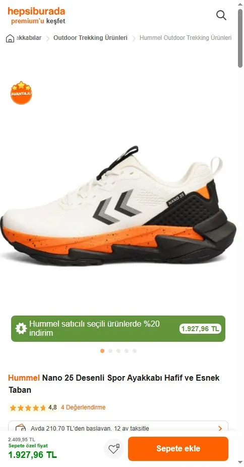 Hummel Nano 25 Desenli Spor Ayakkabı Hafif ve Esnek Taban