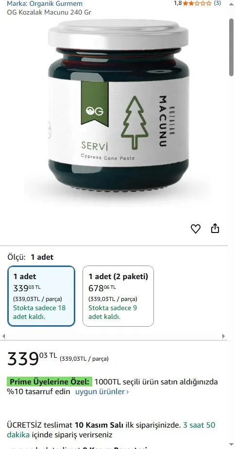 OG Kozalak Macunu 240 Gr